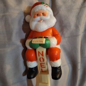 Vintage 1980s Santa Claus Christmas Stocking Hook